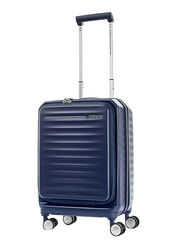 American Tourister Suitcase Frontec Spinner Expandable Carry-On Trolley Suitcase, 54cm, Navy Blue