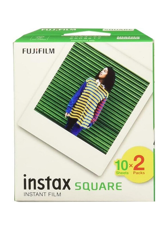 

Instax Square Colour Film for Fujifilm Cameras, 2 x 10 Pieces, White