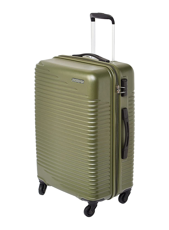 American Tourister Sky Park Hard Cabin Luggage Trolley Bag, 68cm, Olive Green