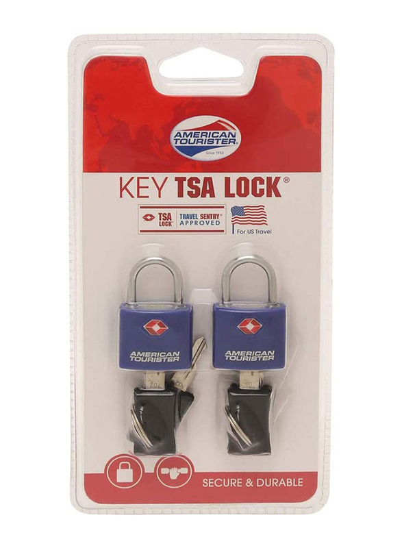 American Tourister Key TSA Lock, 2 Piece, Blue/Black