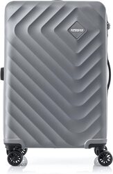 American Tourister Senna 4-Wheel Hard Case Trolley Spinner Luggage Bag, 80cm, Silver Grey