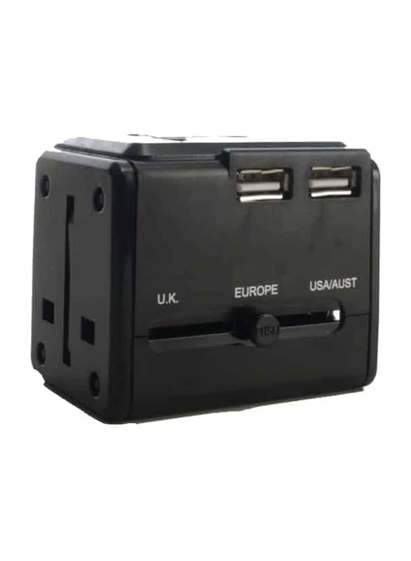 American Tourister Universal Wall Adapter with 3-Usb Ports, Z19-09 068, Black