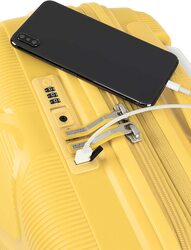 American Tourister Instagon 4-Wheel Hard Case Trolley Spinner Luggage Bag with TSA Lock, 55cm, Lemon Chrome Yellow