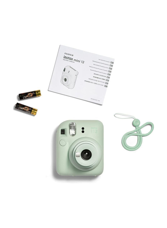 Instax Fujifilm Mini 12 Instant Film Camera with Auto Exposure and Built-in Selfie Lens, Mint Green