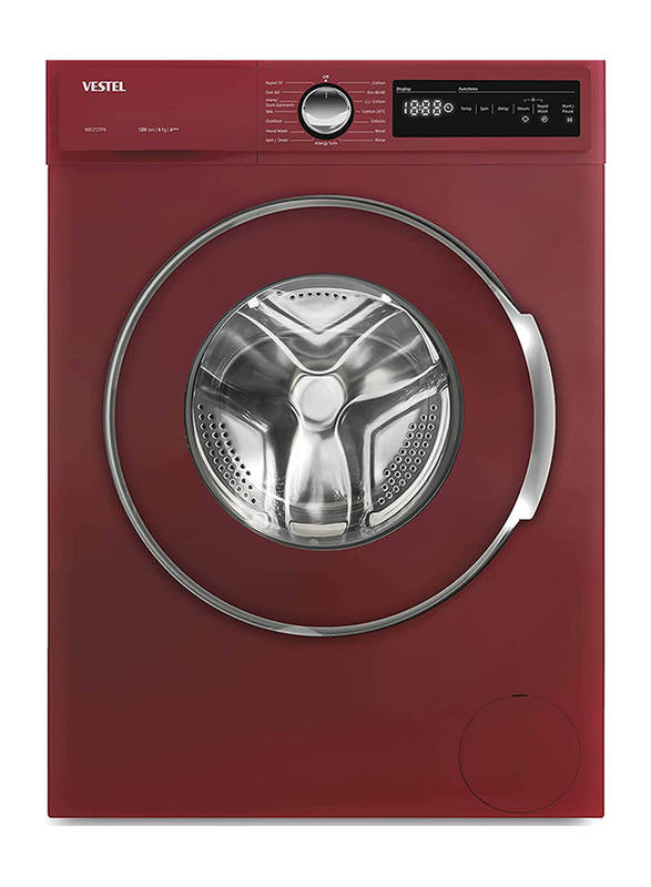 Vestel 9 Kg 1200 RPM Steam Function Front Load Washing Machine, Maroon