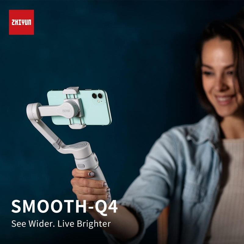 Zhiyun Smooth Q4 Combo 3-Axis Gimbal Stabilizer for Smartphones with Magnetic Fill Light, White