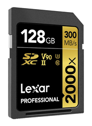Lexar 128GB Professional 1800x SDXC UHS-II Memory Card, 270MB/s, Black