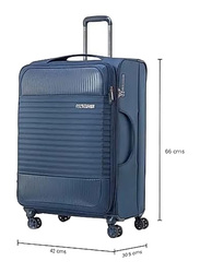 American Tourister Fornax Spinner Soft Trolley with Expandable TSA, 77cm, Ensign Blue