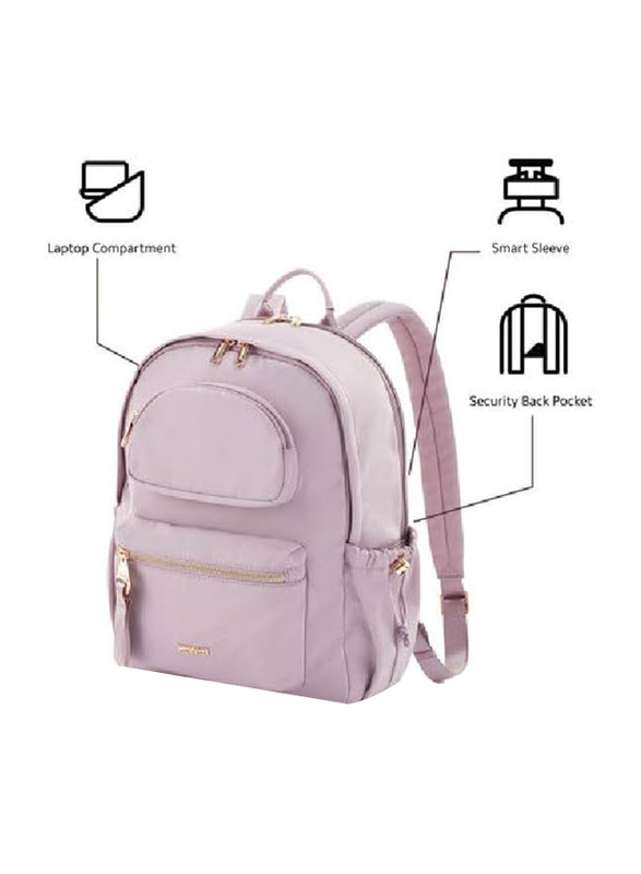 American Tourister Alizee Day Backpack Bag for Unisex, Lilac Chalk