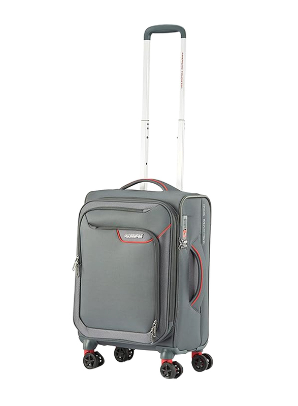 American Tourister Lapplite 4 Eco Lightweight Trolley with Expandable TSA, 55cm, Grey