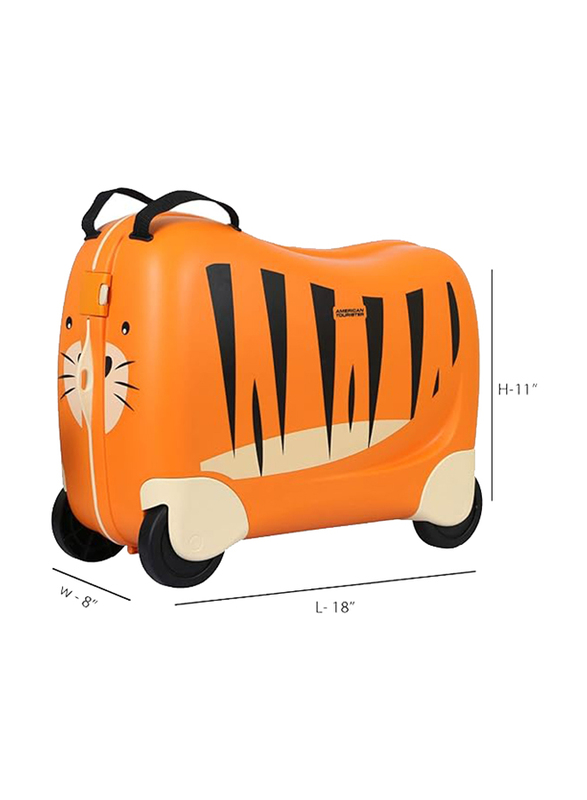 American Tourister Skittle Nxt Orange Tiger Carry-On Kids Luggage with Wheels, Orange