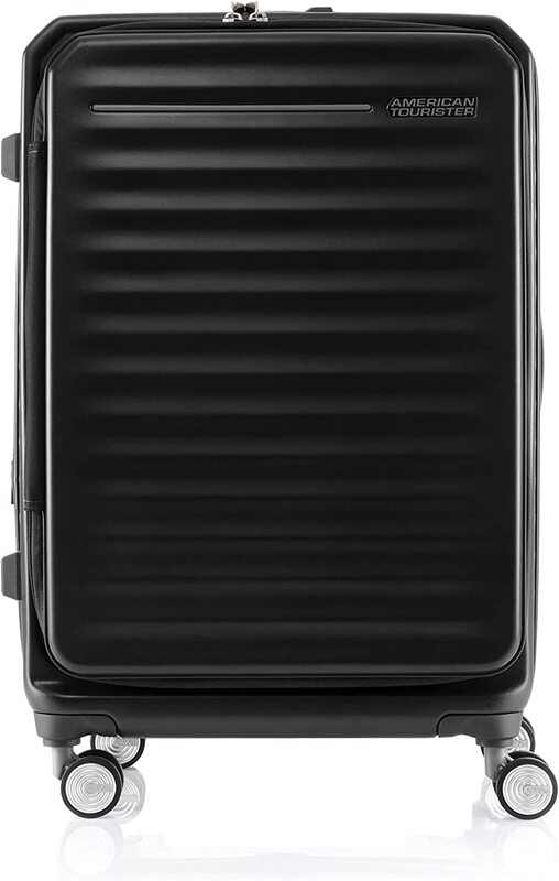 American Tourister Frontec Spinner Luggage Bag with TSA Lock, 79cm, Jet Black