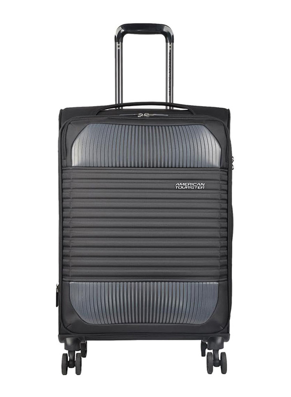 American Tourister Fornax Spinner Soft Trolley with Expandable TSA, 77cm, Jet Black