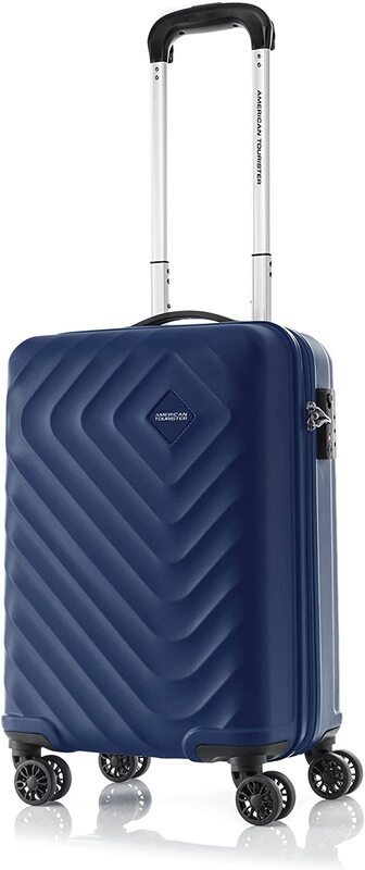 American Tourister Senna 4-Wheel Hard Case Trolley Spinner Luggage Bag, 80cm, Classic Blue