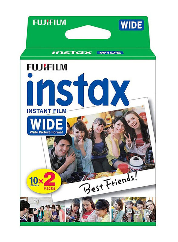 

Fujifilm Instax Wide Instant Film for Instax Wide 300 & 210, 2 Pack x 10 Sheets, White