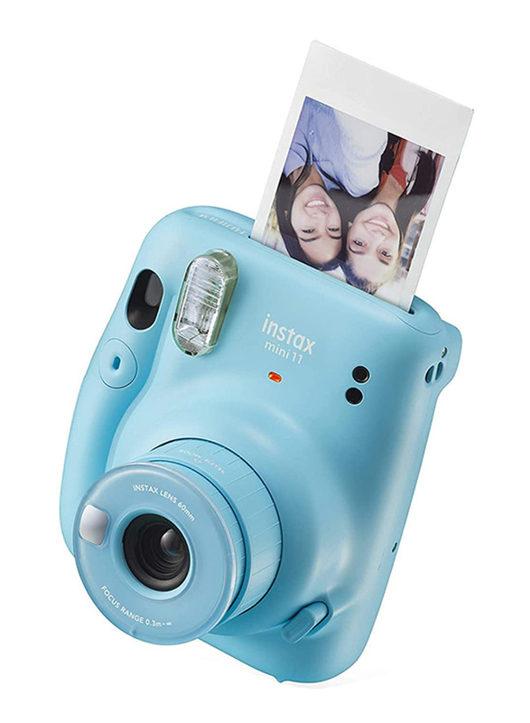 Fujifilm Instax Mini 11 Instant Camera with 60mm f/12.7 Lens, with 10 Film Sheets, Sky Blue