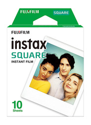 Fujifilm Instax Square Instant Film, 10 Sheets, White
