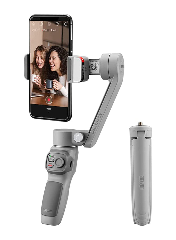 Zhiyun Smooth-Q3 3-Axis Combo Handheld Gimbal Stabilizer for Smartphone, C030113EU, Grey