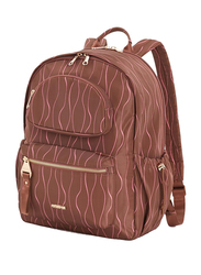 American Tourister Alizee Day Backpack Bag for Unisex, Sepia/Pink Guava