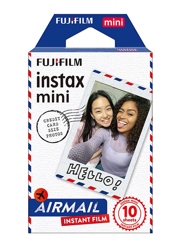 Fujifilm Instax Airmail Mini Film 10 Shot Pack for Mini 9/Mini 11/Mini 90/Mini 70/Mini Link/Mini Liplay, White