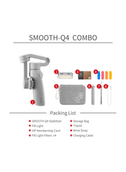 Zhiyun Smooth Q4 Combo Built-in Extension Rod Gimbal Stabilizer for Smartphones, JYYX016, White