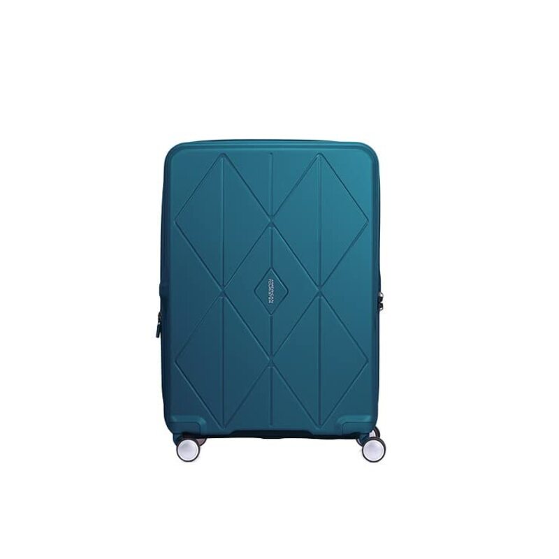 American Tourister Argyle 4-Wheel Hard Case Spinner Trolley Luggage Bag with TSA Lock, 68cm, Deep Teal