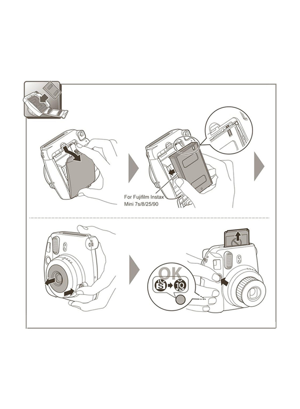 Instax Fujifilm Mini Film Photo Paper for Instax Mini 7s, 8, 25, 90, 9, 10 Sheets, White