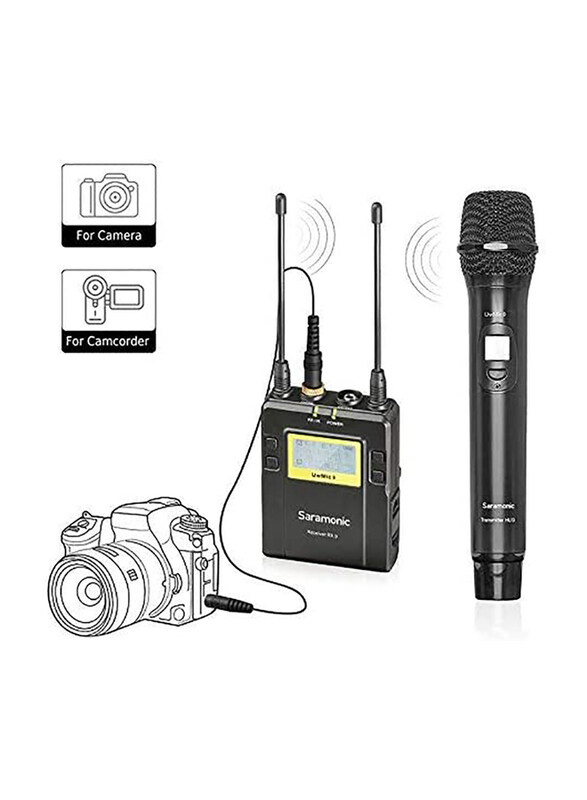 

Generic Saramonic UWMIC9 UHF Wireless Handheld Microphone System with Handheld Mic & Transmitter for Camera & Camcorder, Black