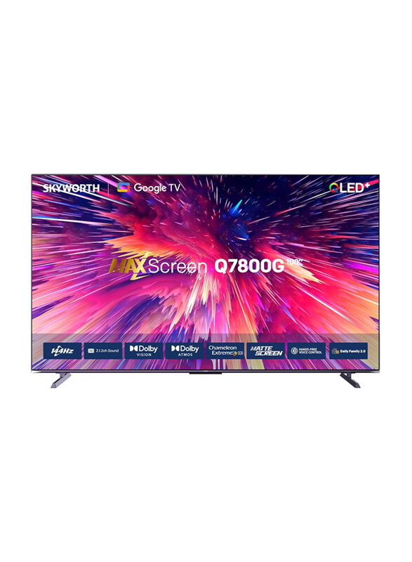 

Skyworth 100-Inch Flat QLED 4K Google Smart TV, 100Q7800, Black