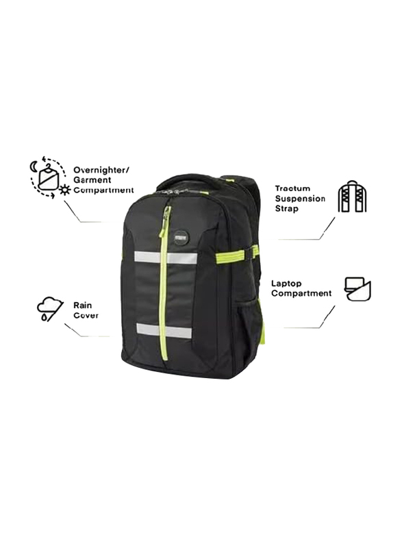 American Tourister Magna 01 Backpack Bag for Unisex, Black/Yellow