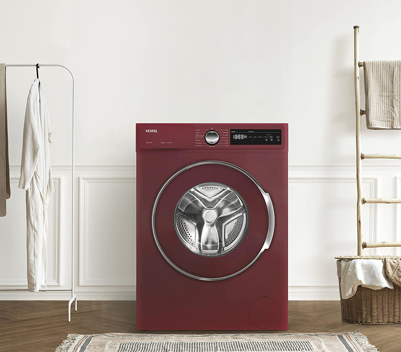 Vestel 8 Kg 1200 RPM Steam Function Front Load Washing Machine, Maroon