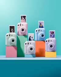Instax Fujifilm Mini 12 Instant Film Camera with Auto Exposure and Built-in Selfie Lens, Pastel Blue
