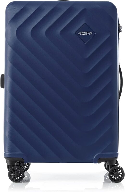 American Tourister Senna 4-Wheel Hard Case Trolley Spinner Luggage Bag, 80cm, Classic Blue