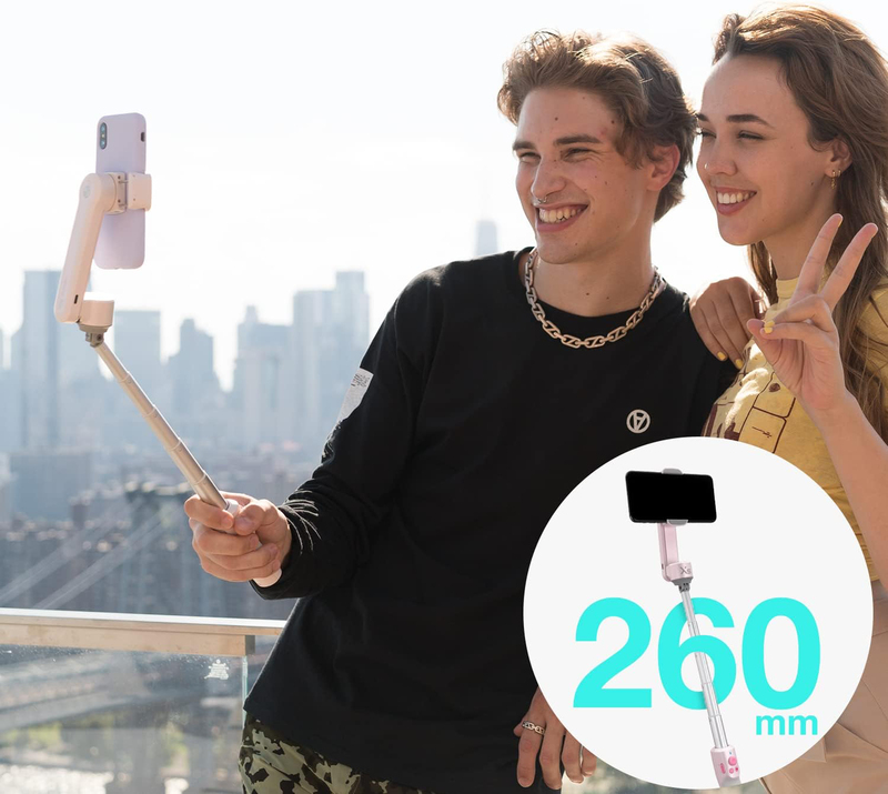 Zhiyun Universal Smooth-XS Foldable Smartphone Gimbal Stabilizer Selfie Stick, Pink