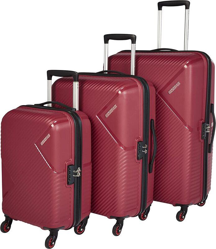 

American Tourister Omega Spinner Luggage Bag Set, 3 Pieces, Crimson Red