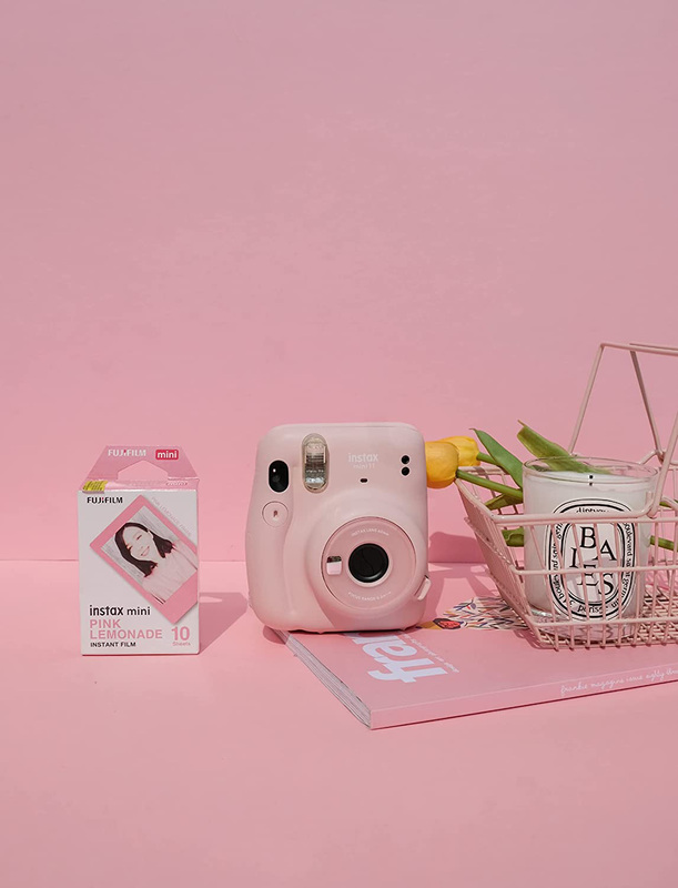 Fujifilm Instax Mini 11 Instant Camera with 60mm f/12.7 Lens, with 10 Film Sheets, Blush Pink