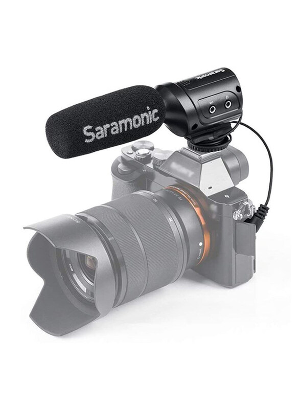 

Generic Saramonic SR-M3 Mini Directional Condenser Microphone with Integrated Shockmount, Low-Cut Filter & +10dB Audio Gain Switches for DSLR Cameras & Camcor