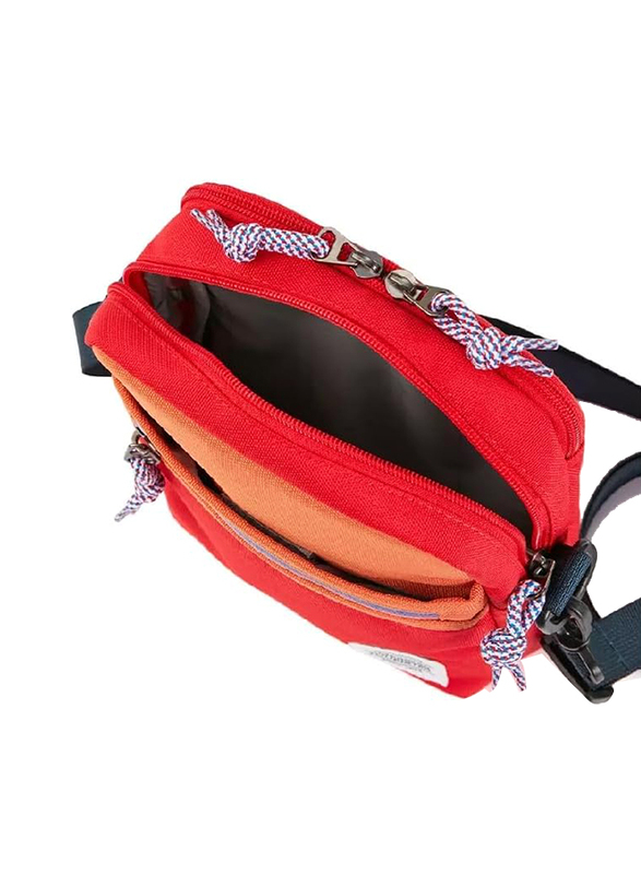 American Tourister Kris Vertical Crossbody Bag for Unisex, Red/Orange