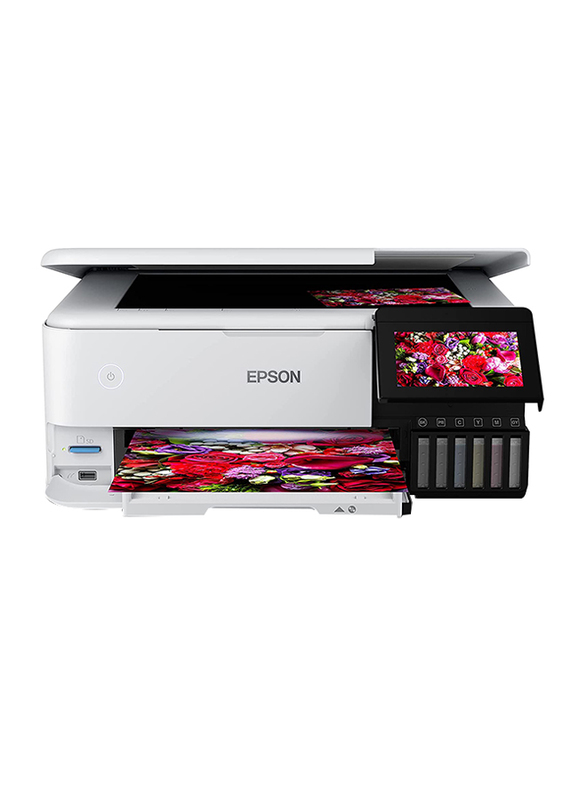 Epson Ecotank L8160 A4 Photo All-in-One Ink Tank Printer, Black/White