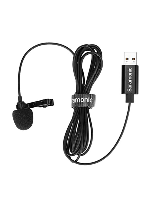 

Saramonic Lavalier Mic with USB-A Connector for Computers with Cable, SR-ULM10, Black