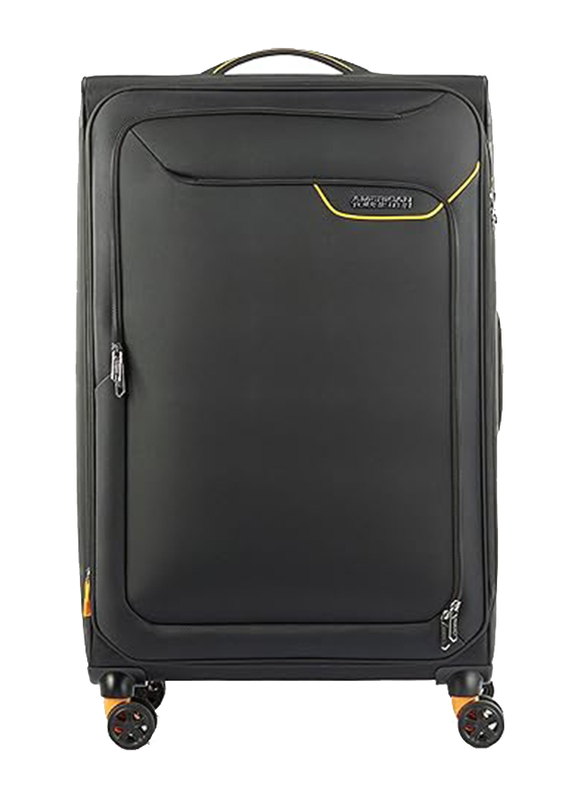 American Tourister Lapplite 4 Eco Lightweight Trolley with Expandable TSA, 82cm, Black/Mustard