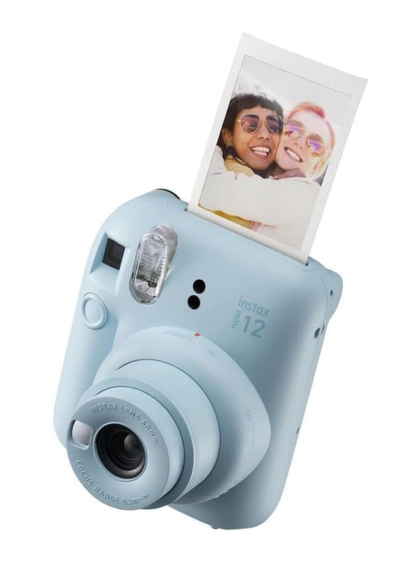 Instax Fujifilm Mini 12 Instant Film Camera with Auto Exposure and Built-in Selfie Lens, Pastel Blue