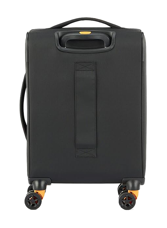 American Tourister Lapplite 4 Eco Lightweight Trolley with Expandable TSA, 55cm, Black/Mustard