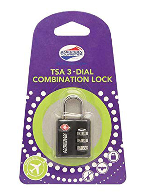 American Tourister TSA 3 -Dial Combination Lock, Black