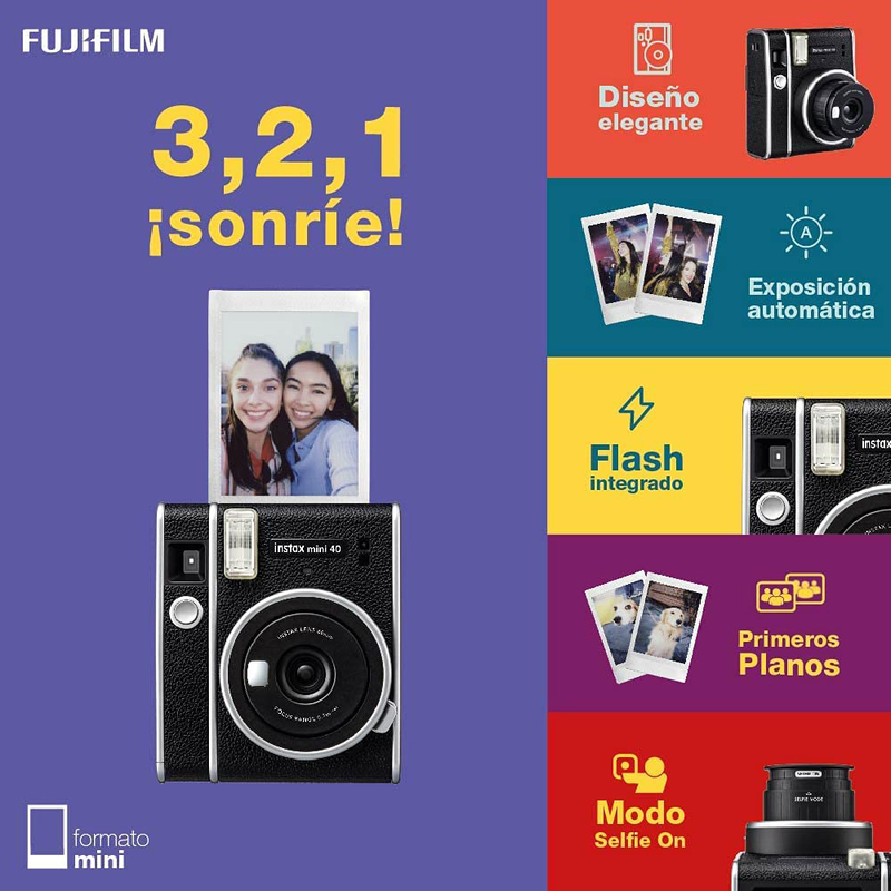 Fujifilm Instax Mini 40 Instant Camera, Black