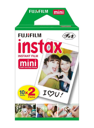 Fujifilm Instax Mini Instant Film for Fujifilm Mini 8, Mini 9 Cameras, 2 x 10 Sheets, White