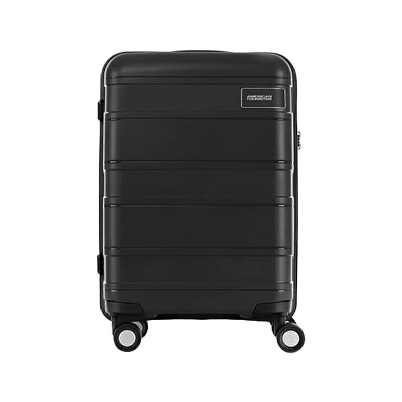 American Tourister Litevlo 4-Wheel Hard Case Trolley Spinner Luggage Bag with TSA Lock, 55cm, Black