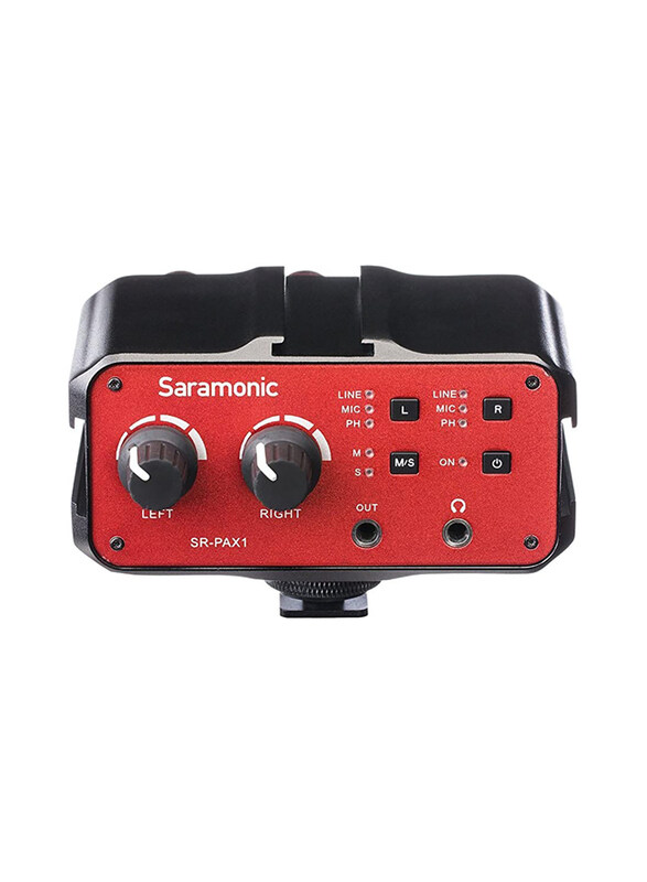 

Generic Saramonic SR-PAX1 2-Channel Audio Mixer with Phantom Power for DSLR Cameras, Red/Black