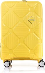 American Tourister Instagon 4-Wheel Hard Case Trolley Spinner Luggage Bag with TSA Lock, 55cm, Lemon Chrome Yellow