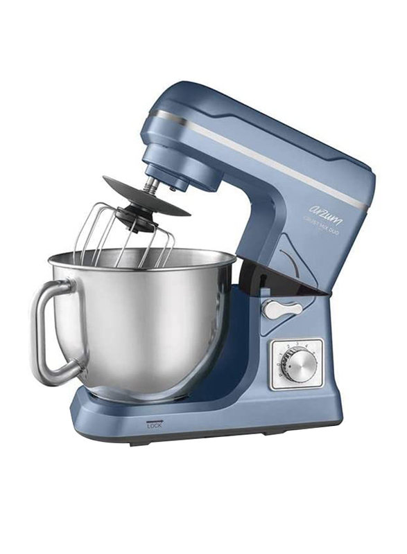Arzum Crust Mix Duo Stand Mixer with Stainless Steel Bowl, 1000W, AR1129, Blue/Silver